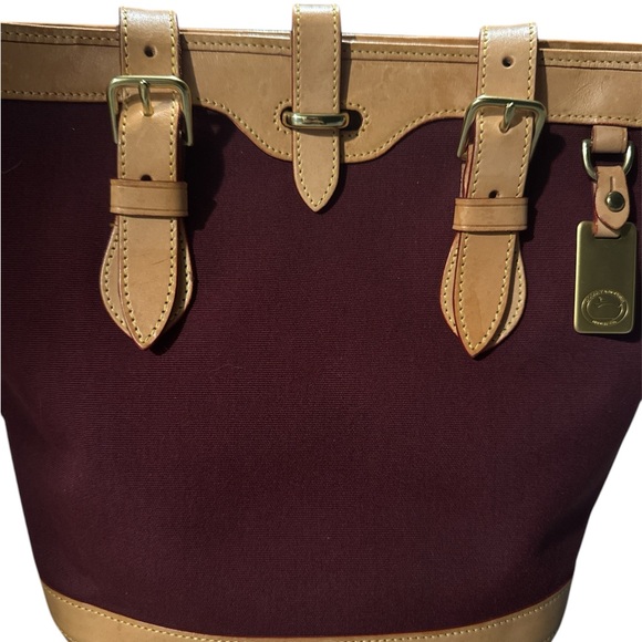Dooney & Bourke Vintage Leather and Canvas Tote - Picture 3 of 8